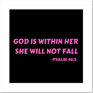 God Is Within Her She Will Not Fall Posters and Art